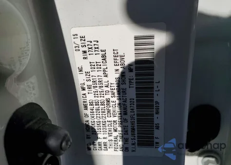 2015 Honda Cr-V Ex из США, поврежденный, VIN 5J6RM4H53FL047320